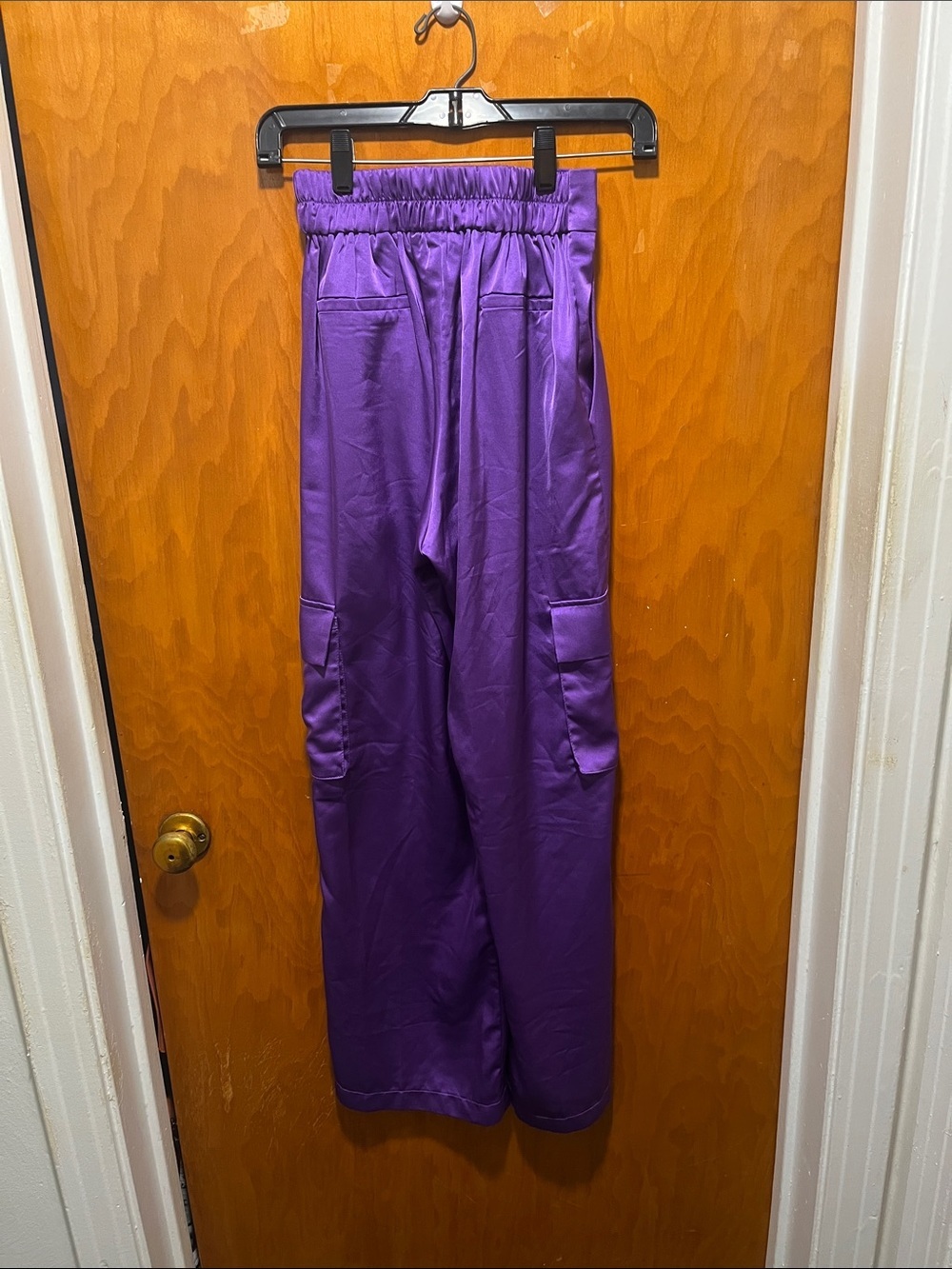 TulleA Purple Satin High Waisted Wide-Leg Pants - Picture 5 of 5